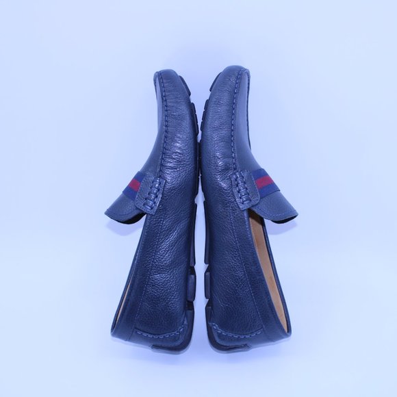 Mercanti Fiorentini Men's Navy/Red Stripe Ribber Driver Moccasins Loafer… - Picture 7 of 8